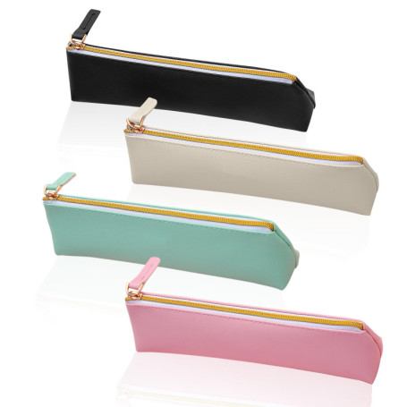 JNYUTEEN Lot de 4 Trousses à Crayons en Cuir, PU Trousse Crayon Petite Trousse Stylo, Couleur Mini Trousse Porte Monnaie Petite 