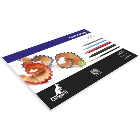 Kangaro A4+ Bloc à dessin 24 feuilles Blanc 24 x 32 cm 110 g