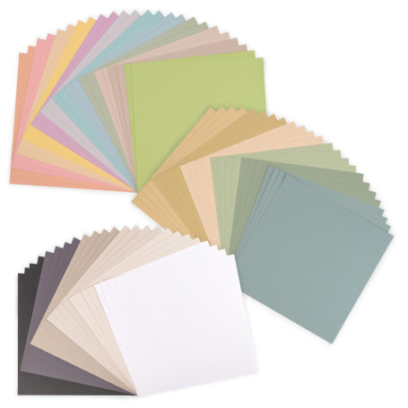 Florence Papier Cartonné 72 Feuilles de 30,5 x 30,5 cm en 24 Couleurs – Grand Lot de Papier Scrapbooking pour Loisirs Créatifs, 