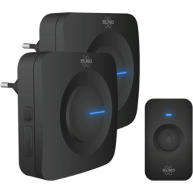 Sonnette sans Fil ELRO DB3000 avec 2 Récepteurs Plug-in, Étanche, 64 Mélodies, Portée 300m, Installation Facile, Noir