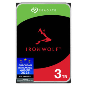 Seagate IronWolf 3To, Disque dur interne NAS HDD, CMR 3.5 Pouces, SATA 6Goit/s 5 400 tr/min, 64 Mo de mémoire cache, pour NAS RA