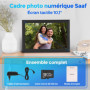 Cadre photo numérique avec Wi-Fi - Écran tactile 10,1" et 160 Go - Application gratuite - Cadre photo numérique - Noir - de Saaf