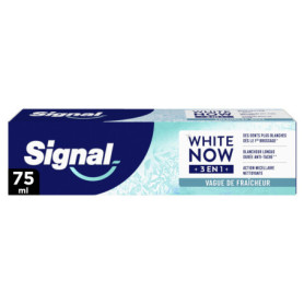 Signal White Now - Dentifrice 3 en 1- Fresh Kiss - Sensation de Fraîcheur Intense et Blancheur Longue Durée Anti-tache - Action 