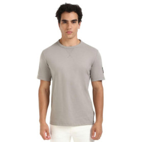 Calvin Klein Badge Regular Tee J30J323484 T-Shirt S/S, Grey (Rock Ridge), XXL Men's