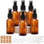 6 Flacons Spray Vides 30ml en Verre Ambré avec Entonnoirs Pipettes et Étiquettes – Bouteilles Pulvérisateurs Rechargeables pour 