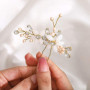 IYOU mariée fleur épingles à cheveux strass or mariée pinces à cheveux perle accessoires de cheveux de mariage pour femmes et fi