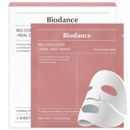 Biodance Bio Collagen Profond Masque Visage, Skincare Coréen Hydratant et Raffermissant à l'Acide Hyaluronique, à la Niacinamide