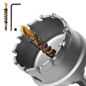 GPtzlei Scie Cloche en Carbure de Tungstène pour Métal Dur - Trous Précision dans Acier Inoxydable et Métaux Ferreux - Compatibl