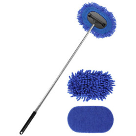 ZimiTeda Outil de Nettoyage de Pare-Brise de Voiture 3 en 1 40 "Rétroviseur de Voiture Essuie-Glace Raclette de Lavage Brosse Ex