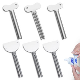 Zivacate Presse Tube, Presse Tube Dentifrice 6 Pièces, Forme de Clé en métal Presseur de Dentifrice, Distributeur de Dentifrice 