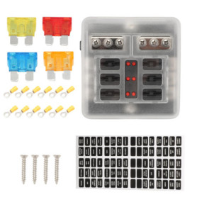 ZEALfix Porte-fusibles à 6 voies pour véhicule, boîte à fusibles pour camping-car, bateau, caravane, camping-car, remorque, dist
