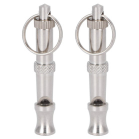 Duokon 2 Pices en Acier Inoxydable Pigeons sifflet ultrasonique Formation sifflet Portable Formateur Outil de Formation pour Chi