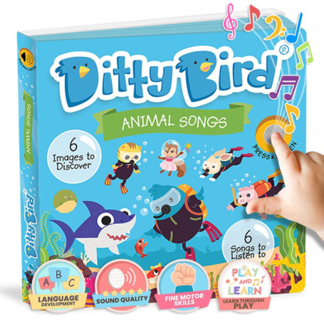 Découvrez Le Livre sonore réaliste Ditty Bird sur Les Animaux. Interactif, sensoriel et Musical, idéal pour Les Tout-Petits de 1
