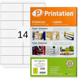 Printation – Universal étiquettes 105 x 39mm d'étiquettes blanches 1400 de Courrier 100 feuilles de taille A4/A5