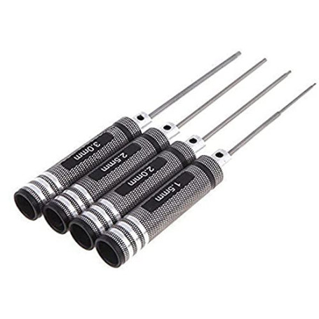 Xrten Tournevis Hexagonal(3.0mm 2.5mm 2.0mm 1.5mm), Metal Hex Cle Douille Tournevis Cle pour Les modeles