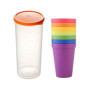DMZK 8Pcs Gobelets Arc en Ciel Tasses en Plastique pour Enfants, Tasses Portables pour Le Voyage