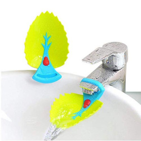 LHKJ 2 Pièces Extension de Robinet Enfant, Évier Poignée Extension Extension Robinet Lavabo Style de Feuille pour Lavage des Mai