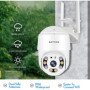 PTZ Dôme Caméra de Surveillance WiFi Extérieure Aottom 1080P Caméra de sécurité IP sans Fil, Audio bidirectionnel, Détecteur de 