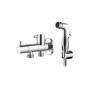 Ibergrif - Douche WC Set avec Flexible, Support, Douchette, Chromé