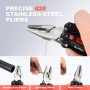 BIBURY Multitools, 14 en 1 Pince Multifonctions avec Lampe de Poche LED, Outil de Poche en Acier inoxydable,Multifonctions Coute
