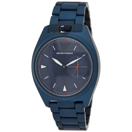 Emporio Armani Montre Trois Aiguilles en Acier Inoxydable Ton Bleu pour Homme , AR11309