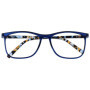 OPULIZE Arc Lunettes de Lecture Monture Carrées Minces Élégantes Charnières à Ressort Anti-Rayures Bleu Branches à Motif Hommes 