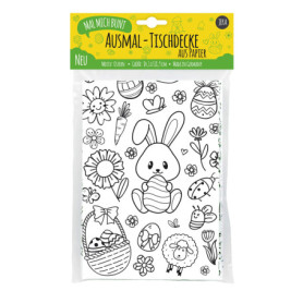 JEKA Nappe en Papier à colorier, Motif : Pâques, Nappe à colorier Pâques, Images à colorier Pâques, Coloriage Pâques, Décoration