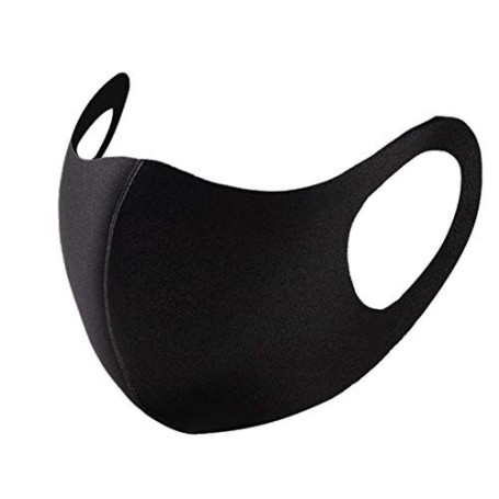 SHOP-STORY - Masque de Bouche Nez Respirant réutilisable Unisexe en polyuréthane Anti-poussière Noir