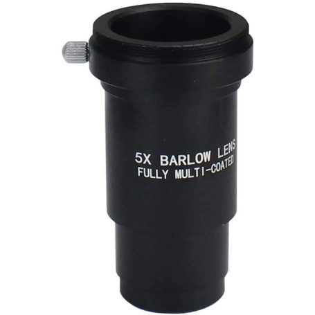 POFET 1,25 pouces 5x Objectif Barlow en métal entièrement noirci et adaptateur de caméra T pour oculaire de télescopes - être ut