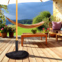 Relaxdays Support à Parasol Demi-Rond, pour des Barres de 34-50 mm, résistant aux intempéries, Design à Fleurs, Noir