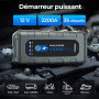 TOPDON V2200 Plus Booster Batterie Voiture 2200A et 12V Testeur de Batterie 2-en-1, Démarreur de Voiture Jump Starter pour Moteu
