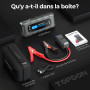 TOPDON V2200 Plus Booster Batterie Voiture 2200A et 12V Testeur de Batterie 2-en-1, Démarreur de Voiture Jump Starter pour Moteu