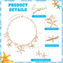 Beipegin Accessoires de Deguisement Sirene Femme Fille,Collier Coquillage Bracelet Coquillage Étoile de Mer Pince à Cheveux Pail