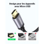 UGREEN Câble USB Micro USB Charge Rapide 18W 3A Nylon Tressé Câble Chargeur Compatible avec Manette PS 4 PS4 Pro PS4 Slim Xbox O