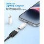 MoKo pour DJI Mic Mini Adaptateur USB C vers Lightning, Adaptateur Lightning vers USB C pour iPhone 14/13/12/11/Récepteur Microp