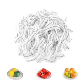 Lot de 100 pochettes de protection alimentaire réutilisables en plastique transparent avec élastique pour le stockage des alimen