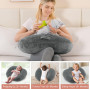 JOVELL Coussin d'allaitement, Coussin de Soutien Ergonomique Multifonction pour Mères, Coussin d'allaitement Extra-Large avec Po