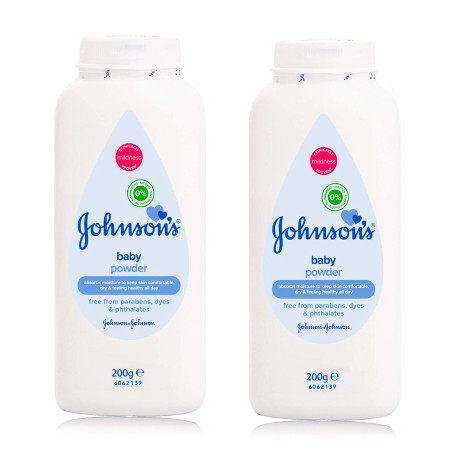 Johnson's Baby Talc pour bébé Johnson's, multipack de 2 | Talc cliniquement prouvé pour la peau délicate du nouveau-né | Laisse 