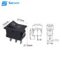 Senven 20Pcs Interrupteur à bascule, interrupteur à bascule mini AC, 2 broches 6A / 250V, 10A / 125V ON/OFF, pour automobile, ma