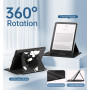 MoKo Coque Pivotante à 360°pour 7" Ebook 12e Gén 2024, Étui Protection à Dos Clair Magnétique Détachable&Support Réglable et Aut