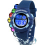 Ayybboo Montre Enfant Numérique Garçon Fille,Montres Digitale Sport avec LED 7 Couleurs Lumineuse,Étanche 30M,Alarme,Chronomètre