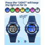 Ayybboo Montre Enfant Numérique Garçon Fille,Montres Digitale Sport avec LED 7 Couleurs Lumineuse,Étanche 30M,Alarme,Chronomètre