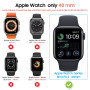 Diruite 2 Pièces Coque pour Apple Watch SE 3/2/1 /Series 6 5 4 40mm Protection Écran Dur PC Matériel Ultra Mince Verre Trempé Éc