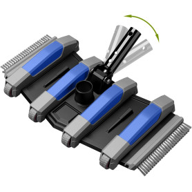 POOLAZA Aspirateur de piscine, aspirateur de piscine pondéré avec raccord de tuyau pivotant de 1-1/2", brosse pour sols et latér