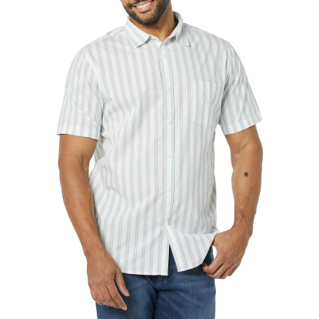 Amazon Essentials Homme Chemise en Popeline à Manches Courtes Coupe Ajustée