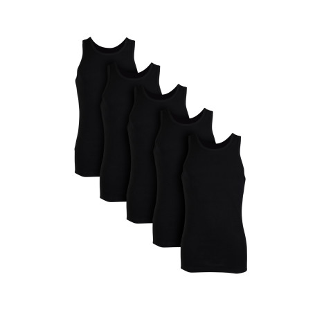 Basic Treasure Lot de 5 débardeurs Blancs pour Homme 100% Coton | débardeurs en Coton pour Hommes | débardeurs Blancs Opaques av