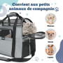 Zavothy Sac Transport Chat Chien, Sac Transport Respirant et Pliable, Caisse de Transport Chat avec Bandoulière Réglable, Matela