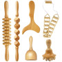 6 en 1 Maderotherapie Kit Complet, Masseur Bois de Anti Cellulite, Rouleau de Massage Gua Sha Cup, Appareil Corps de Drainage Ly