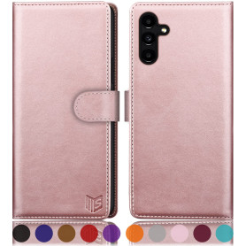 SUANPOT Coque pour Samsung Galaxy A34 5G [RFID Blocage] [Magnétique Protection] Fentes pour Cartes Housse Premium en Cuir PU Por