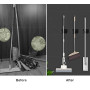 MaoXinTek Porte Balais Mural Inoxydable Adhésif Mop Support avec Crochets pour Cuisine Jardin Balcon Garage 4Pcs Noir